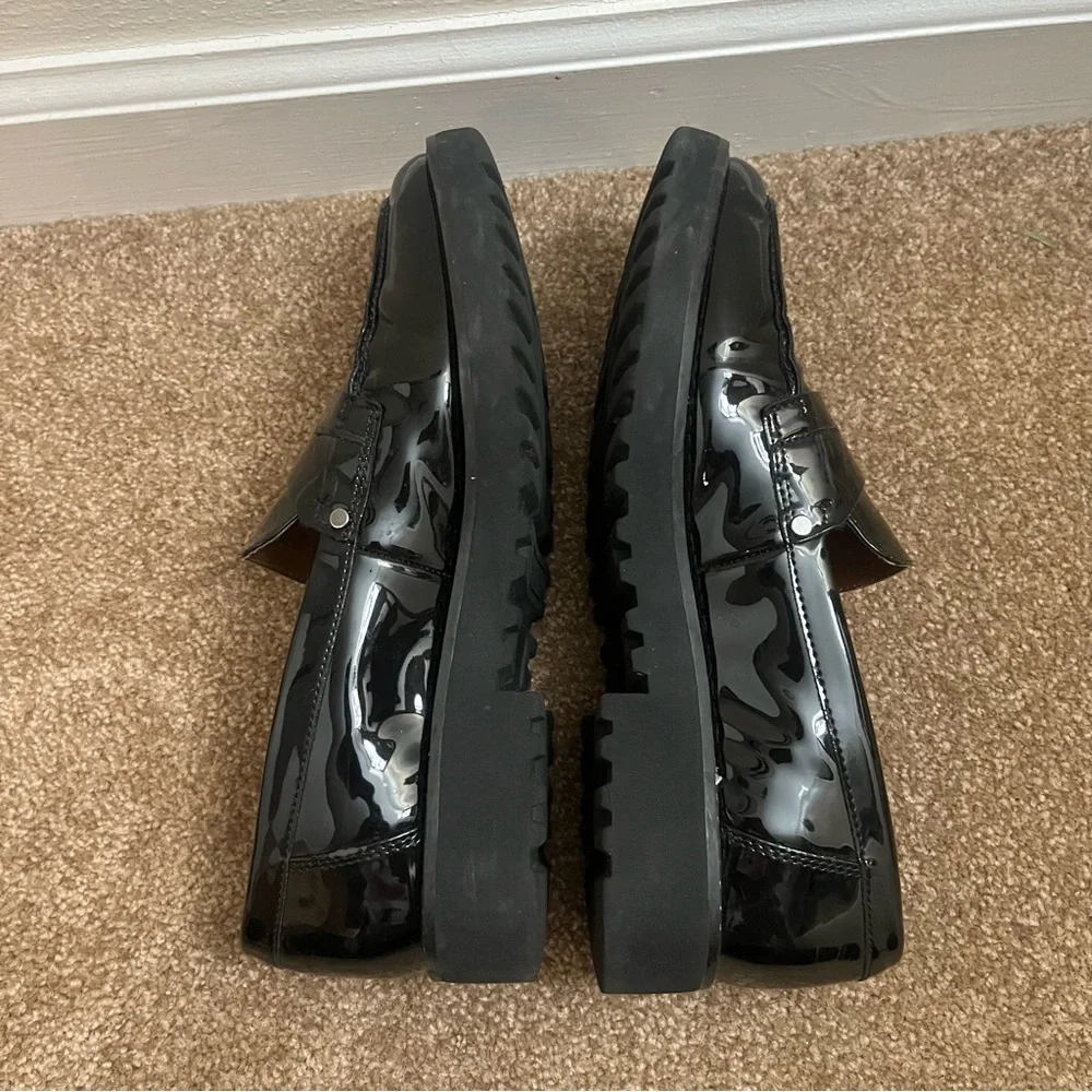 Franco Sarto Black Patent Leather Loafers